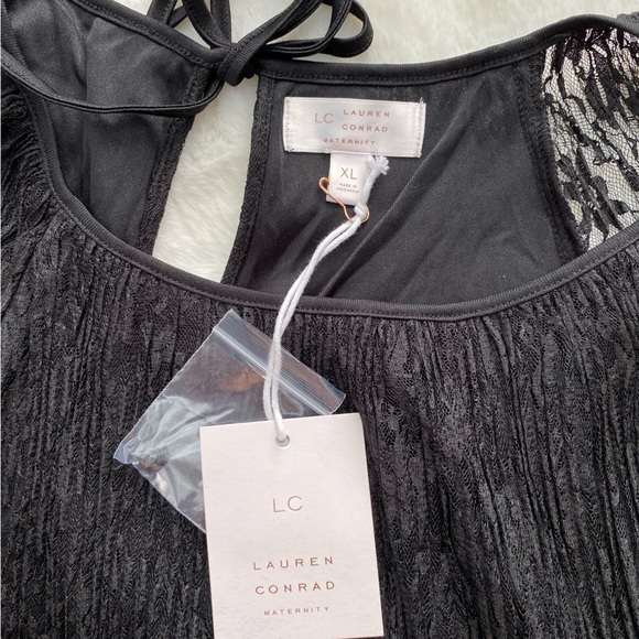 LAUREN CONRAD MATERNITY Black Lace Open-Shoulder Top NWT | Size XL - Picture 12 of 14